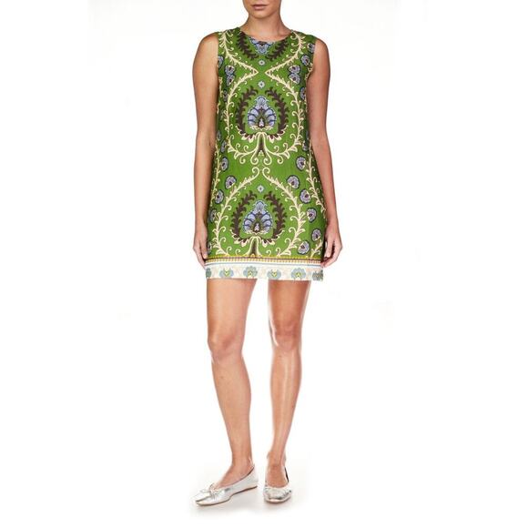 Sanctuary Easy Shift Dress Mezzo Tile Print Green Size XS NWT - Picture 1 of 7